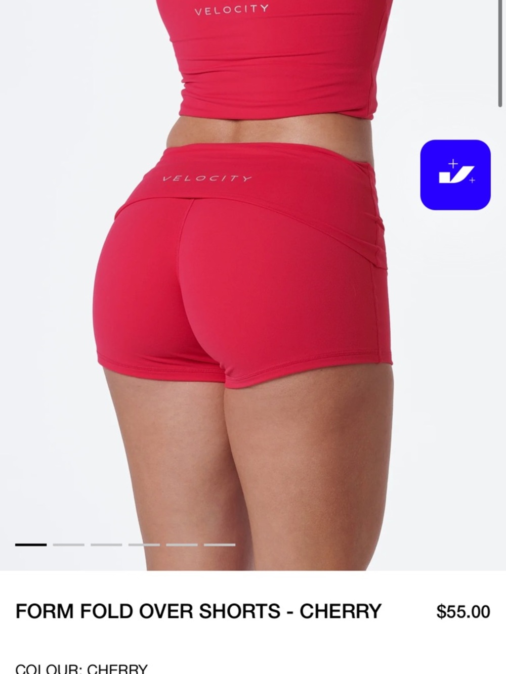 Velocity Form Fold-Over Athletic Shorts - Cherry Red